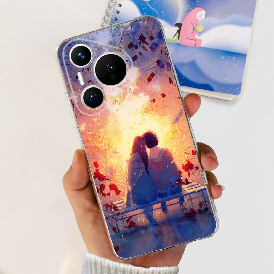 For Huawei Pura 70 Pro Plus Case Stylish Painted Cover Clear Silicone Phone Cases For Huawei Pura 70 Pro Pura70 Pro+ Soft Fundas