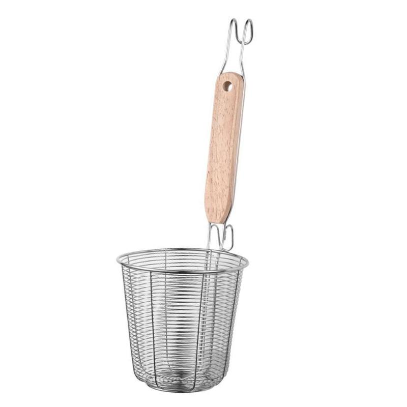 Multifuntional 201Stainless Steel Food Strainer Basket with Ergonomic Handle Suitable for Steaming and Blanching