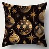 Home Decor Christmas Golden Decorative Pattern Pillow Covers Pattern Cushion Cover Suitable For Sofa Bedroom Car Pillow Cover