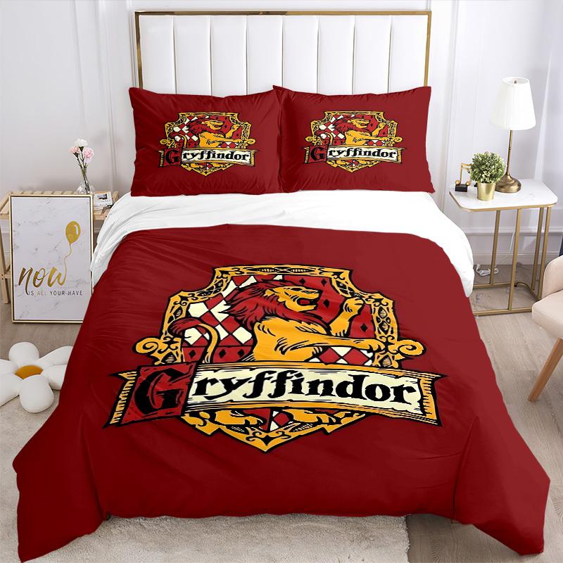 3pcs Gryffindor Crest Duvet Cover Set, 1 Duvet Cover + 2 Pillowcases (No Insert), High-Definition Print for All Seasons,Durable Yy251103069