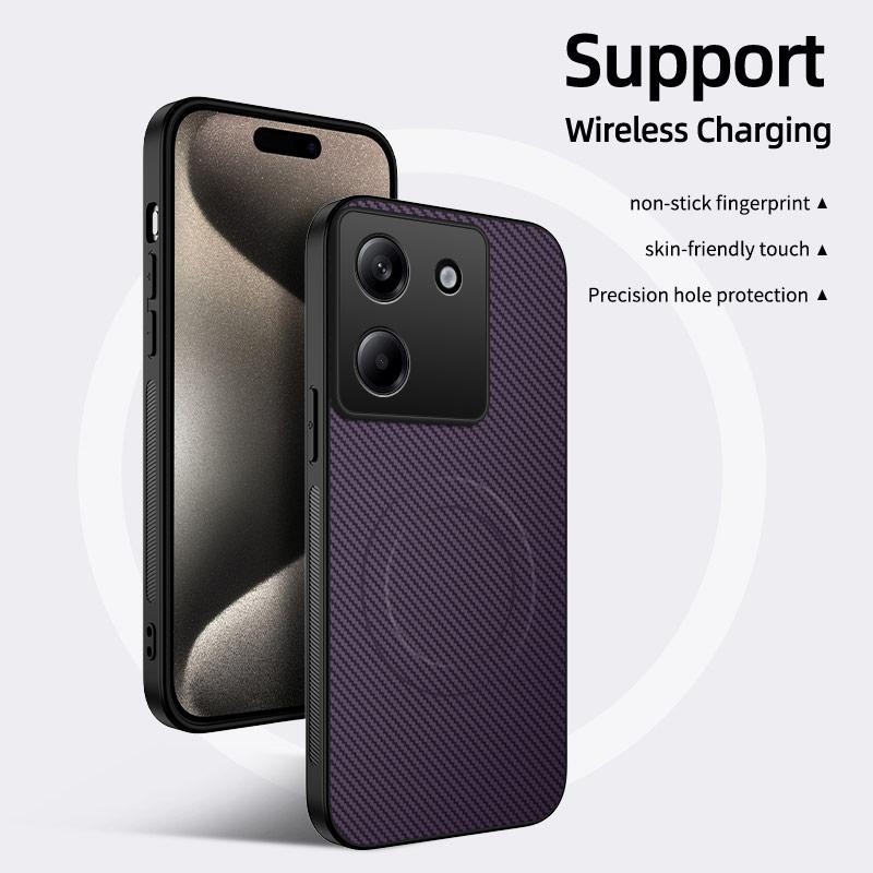For Xiaomi POCO M7 Pro Case Soft Silicone carbon fiber Magnetic Protective Back Cover Case For Xiaomi POCO M7 M7Pro Phone Shell