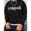Sweatshirt Décontracté Quotidien pour Homme, Design Simple avec Impression Motif Drapeau Britannique de Londres, Convient pour la Maison, l'Équipe, les Sorties, les Cadeaux entre Amis