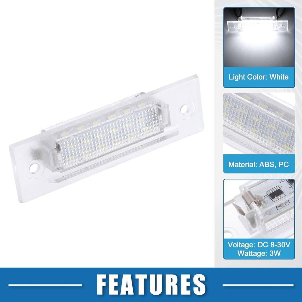 Car 6500K White LED License Plate Light Assembly No.9646316200101C 3528SMD for Porsche Boxster 986 99-04 for Porsche 964 993 ABS Clear (Set of 2)