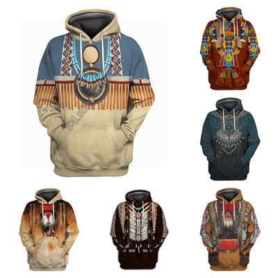 Men's Hooded Sweatshirt Fashionable 3D Digital Tattoo Print Loose Large Size Casual Top