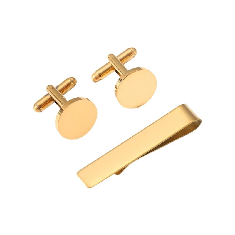 Stylish Men's Tie Clip and Cufflinks Set for Business Professional Craft of Stainless Steel With Elegant Designs