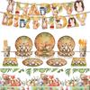 Jungle Zoo Theme Birthday Tableware Set: Paper Cups, Tablecloth & Banner