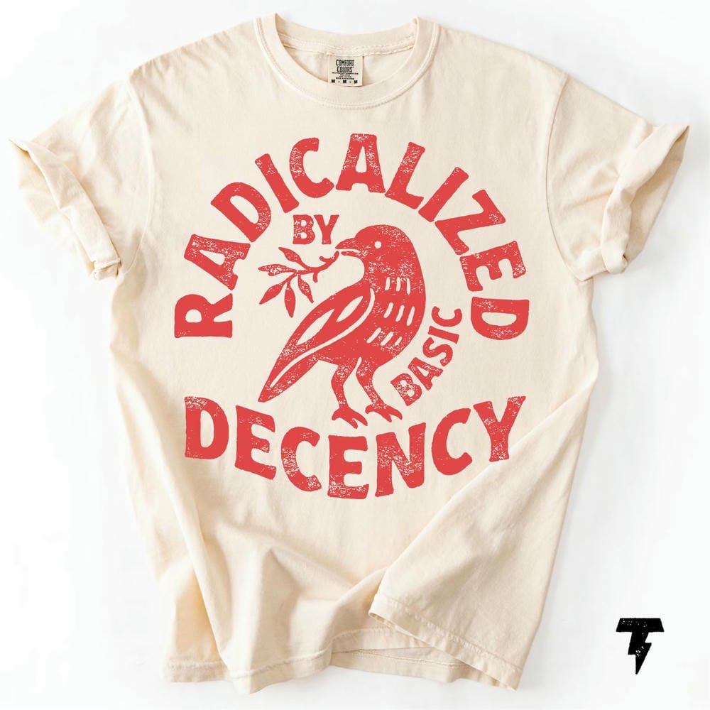 Vintage Women Radicalized by Basic Decency Unisex Comfort TShirt Dark Academia Shirt Crewneck Unisex Daily Y2K Top Streetwear