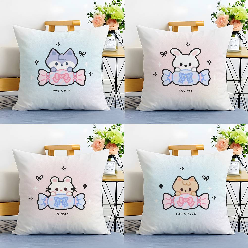 Cute Candy Dressed Up As An Animals Pillow Case Anti-dustmite Pillowcase Invisible zipper silky short plush Sofa cushion cover