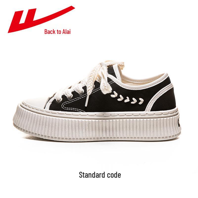 Warrior Women s 2025 Spring Thick-Soled Canvas Skate Shoes - Versatile Casual Platform Biscuit Design 40