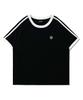 DISTN9NE Contrast Line Raglan Slim Short Sleeve Tee Lq2Tf242_Black