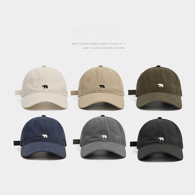 Șapcă de baseball de modă pentru femei și bărbați, broderie, urs polar, hip hop, șapci snapback, pălării de soare din bumbac, pălării unisex, cu viziere de culoare solidă