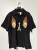 Dragonfly Shirt Mens Large Black Flames Skulls Embroidered Rock Camp Bowling