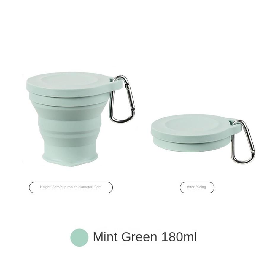 1PCS Silicone Folding Mug with Hook and Loop Retractable Mug Outdoor Climbing Multifunctional Water Mug