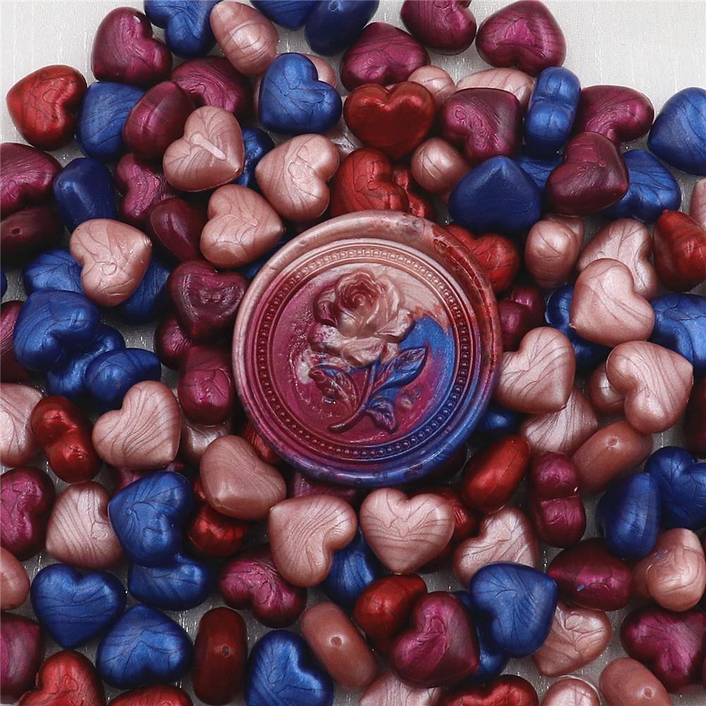 100pcs Fat Love Lacquer Wax Grains Heart-shaped Mixed Color DIY Hand Accounts Envelopes Sealed Wedding Invitation Decoration