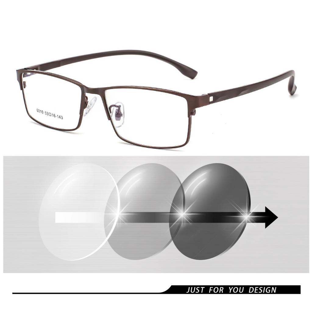 New Myopia Photochromic Sunglasses Fashion Chameleon Gray Lens Metal Legs With Degrees +1 to +3