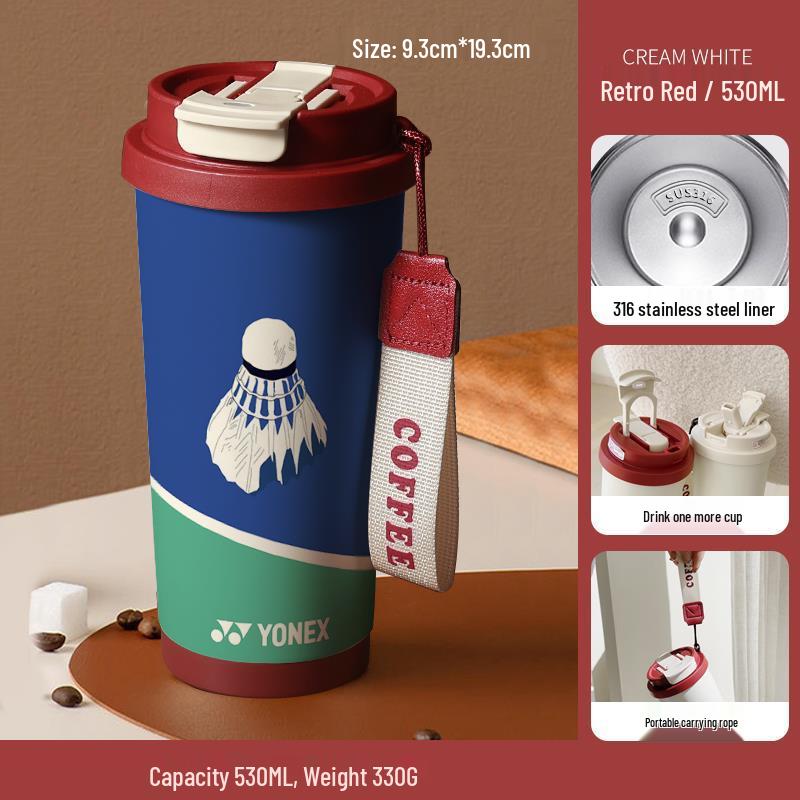 Sport Insulated Stainless Steel Water Cup with Straw and Logo 530ml