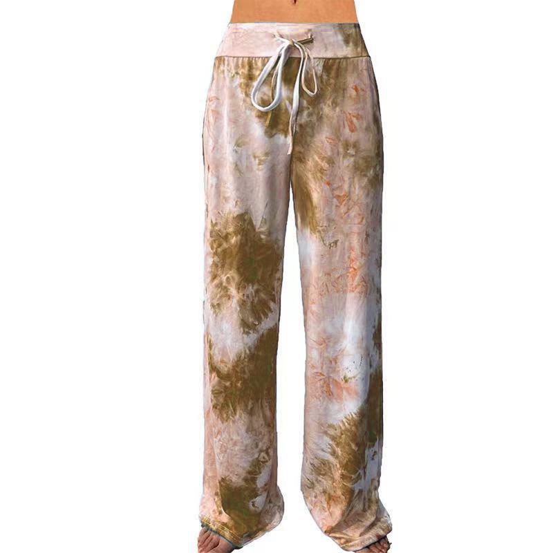 European American Women s Printed Pocket Yoga Wide-Leg Pants 2025 3XL