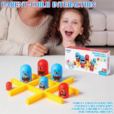 איקס עיגול בובת קינון משחקי לוח לאימון חשיבה אינטראקטיבי הורה-ילד משחקים מהנים צעצועים חינוכיים לילדים מתנה