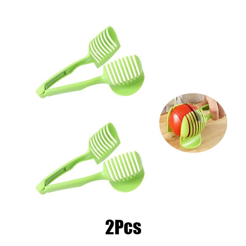Stainless Steel Kitchen Handheld Orange Lemon Slicer Tomato Cutting Clip Fruit Slicer Onion Slicer KitchenItem Cutter Accessorie