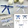 Bride Wedding Lace Garter Elastic Leg Band Lace Trim Design Leg Decoration for Formal Event Proms Ceremony Accessories