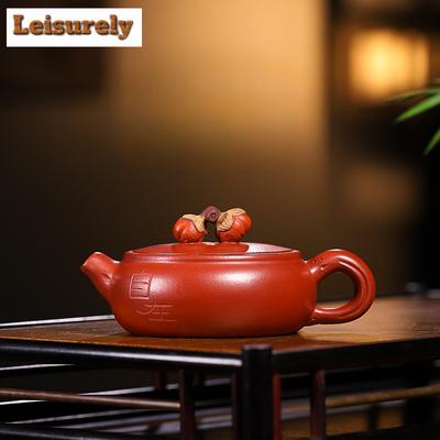 100 ml authentische Yixing-Teekannen aus lila Ton, handgefertigt, Persimmon Ruyi-Topf, Roherz, Dahongpao-Schlammkessel mit Teesieb, Zisha-Teeservice