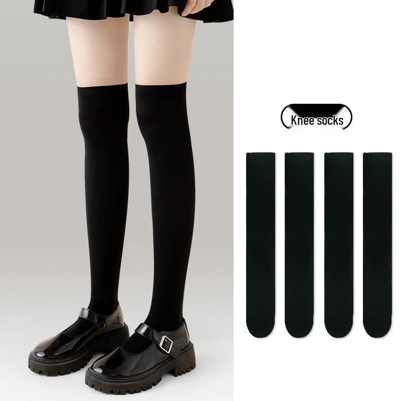 Japanische, schlankmachende, schwarze Overknee-Kompressionsstrümpfe für Damen – starker Druck für dünne Beine, für Frühling und Herbst