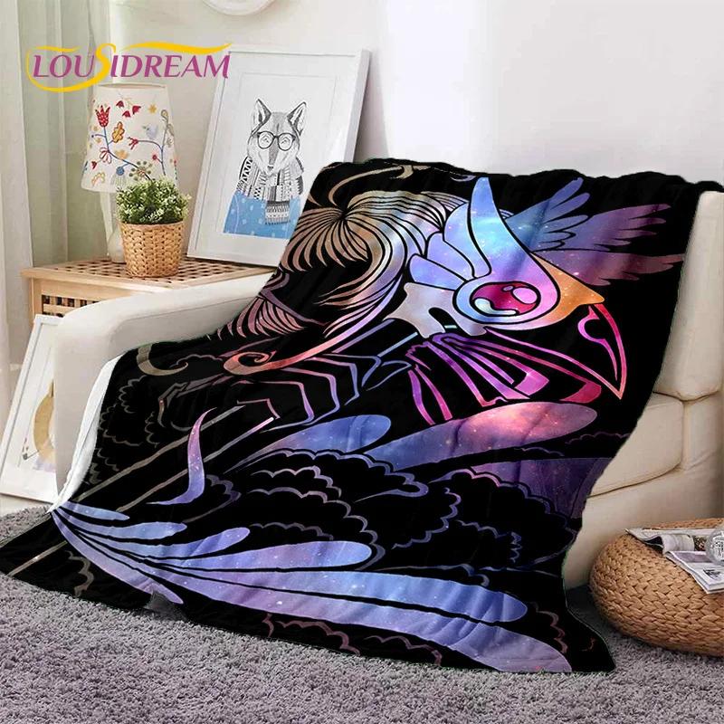Cartoon Cute Sakura Card Captor Girl Soft Blankets,Keep Warm Throw Blanket Comfortable Blanket for Picnic Beds Sofa Home Bedroom