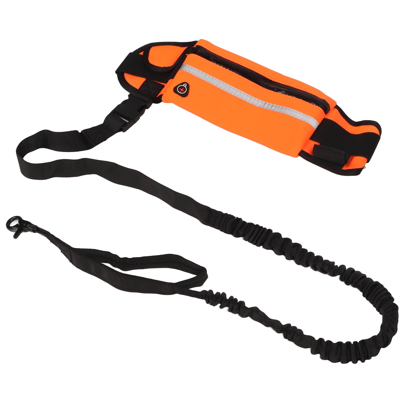 Hands Dog Leash Shock Absorption Reflective Dog Running Leash with Zippered Bag for Walking Jogging Running