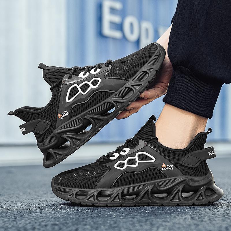 Men’s Black Yellow Sports Shoes Casual Running Shoes Students Lightweight Platform Elevator Sneakers Shoes Over Sized 46 47