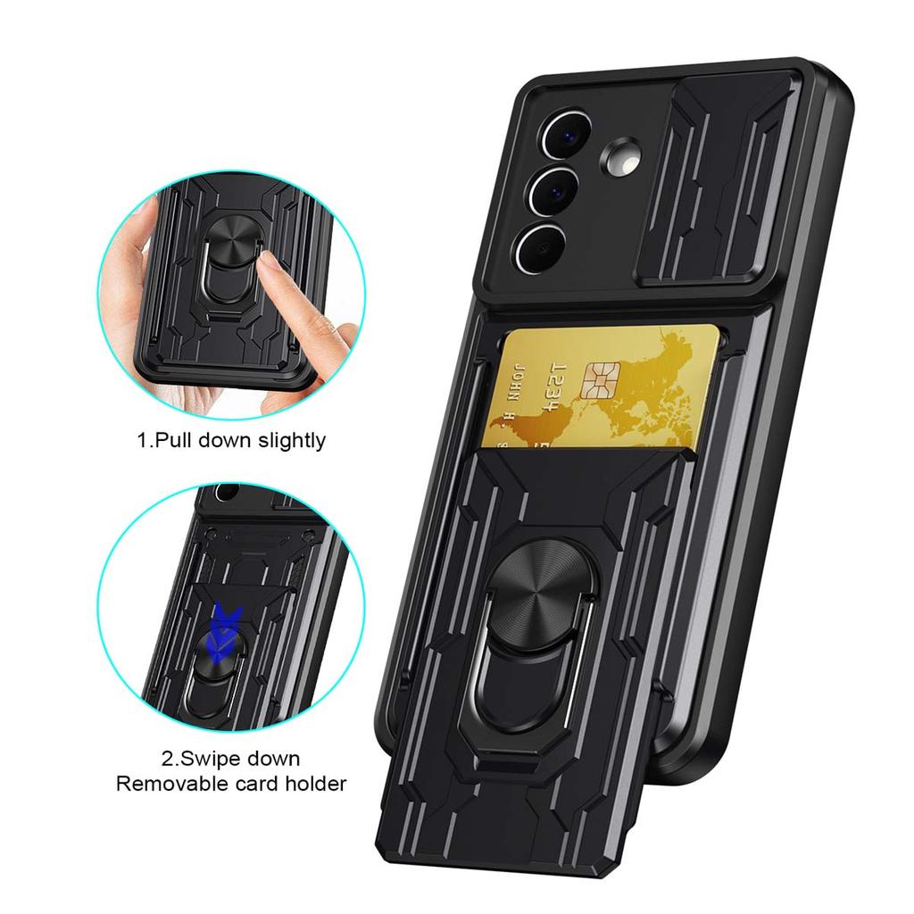 Heavy Duty Armor Case For Samsung Galaxy A14 A15 A16 A06 A07 A57 A37 A56 A36 A26 A54 A34 A55 A35 A05S Card Holder Slot Cover