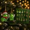 Mini Animal Statues 2026 Christmas Frog Advent Calendar, 24 Day Countdown Box with Winter Festive Decor Faux Crystal Ornaments, Tree Hanging