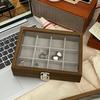 Glass Lid Jewelry Organizer Square Jewelry Display Tray Ring Case Wooden Jewelry Box  Women Gift