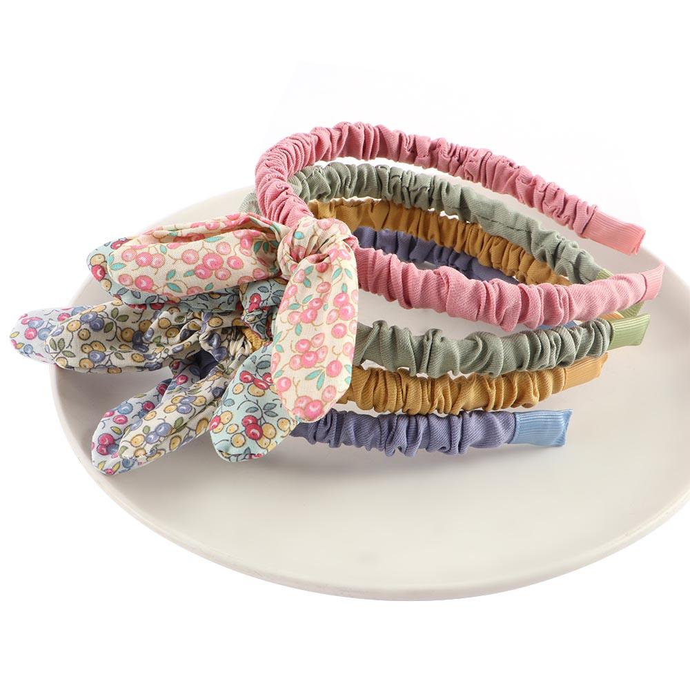 

Cute Cloth Kids Rabbit Ears Flowers Printed Hairband Hair Accessories Hair Hoops Bowknot Headband