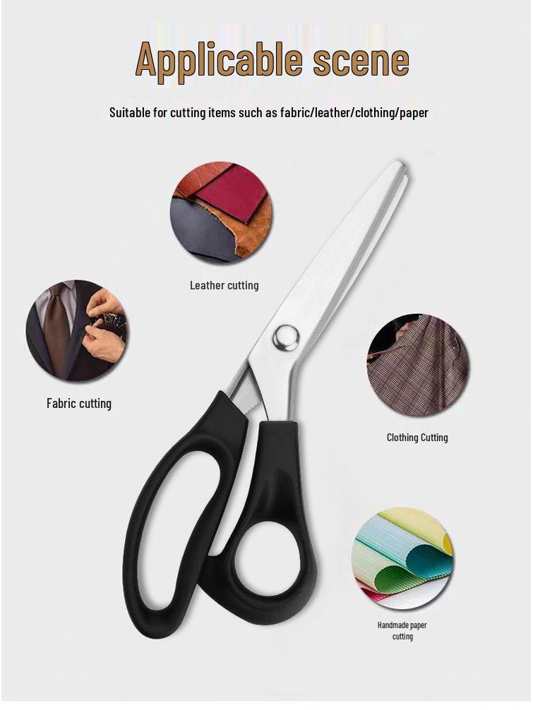 Lace Overlock & Tailor Scissors - Big Wave Pattern, Non-Fraying, Triangle Sawtooth Design