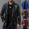 Jaqueta de Couro Biker Assimétrica de Alta Qualidade com Zíper Slim Fit Masculina