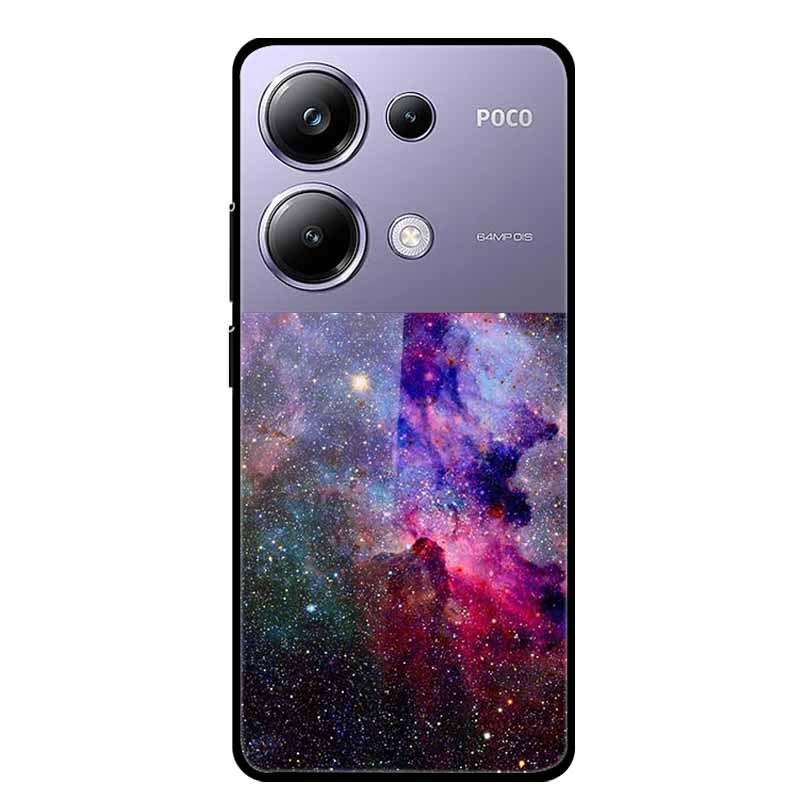 Colorful Aesthetic Tempered Glass Phone Case for Redmi 12 5G & POCO M6 PRO