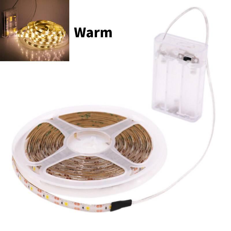 Led Striped Battery Powered Ribbon Tape 2835 Waterproof Christmas Decoration 5v