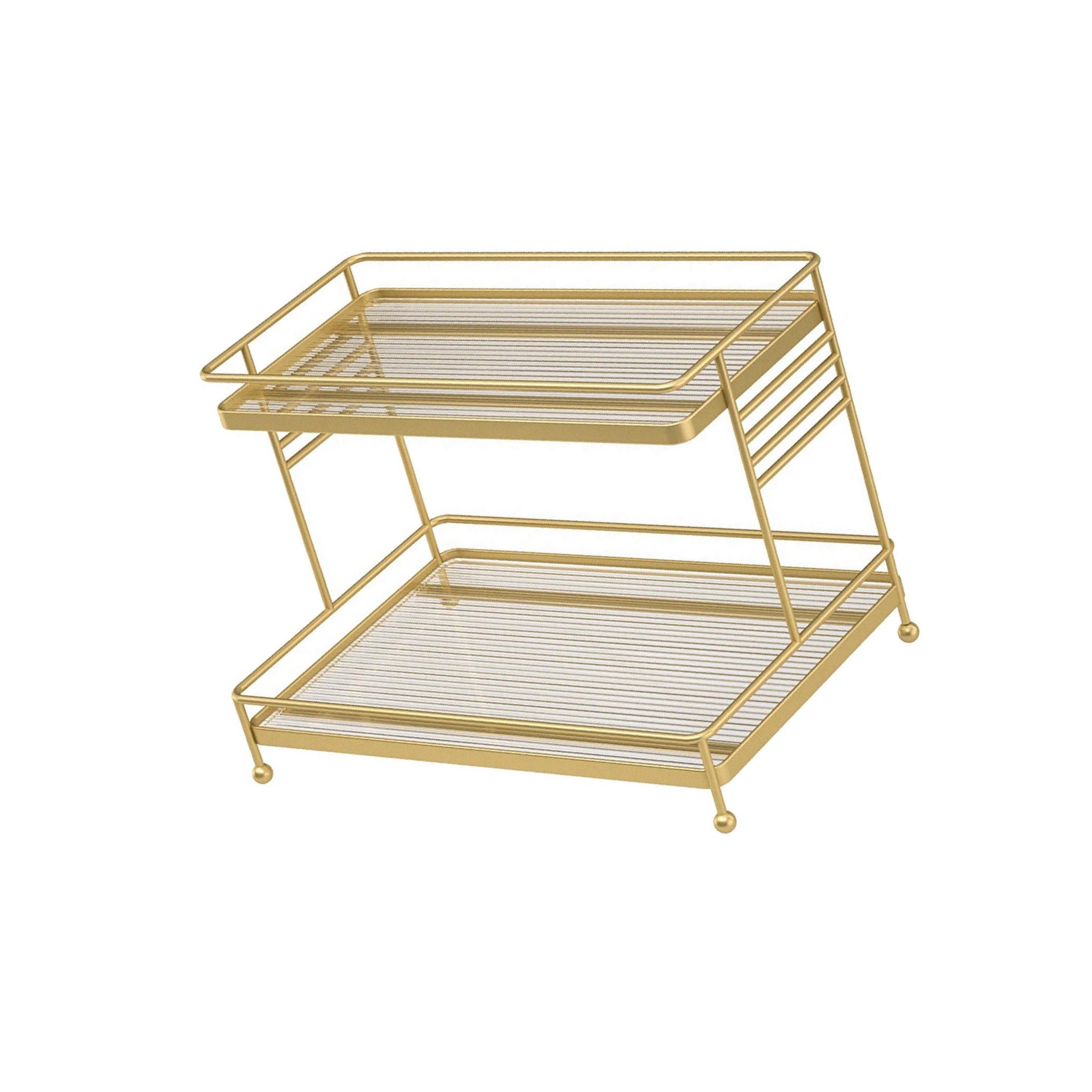 

2 Tiers Cosmetic Storage Holder Makeup Organizer for Bedroom Living Room