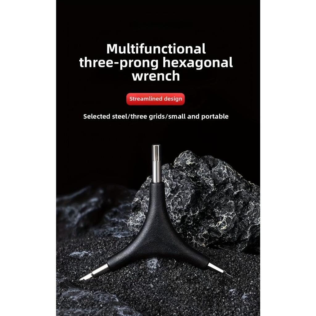Bicycle Repair Tool, Mountain Bike Repair Three Headed Wrench, Multifunctional Hexagonal Y-shaped Tool