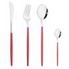 Drmfiy Pink Silver Stainless Steel Dinnerware Set Fork Knife Soup Ice Spoon Cutlery Set Western Flatware Kitchen Silverware Set