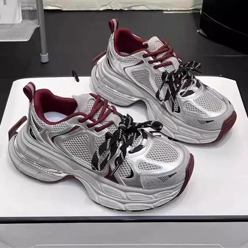 

Thick-soled heightening dad shoes women s ins tide 2025 autumn new mesh non-slip casual breathable comfortable sports shoes 40