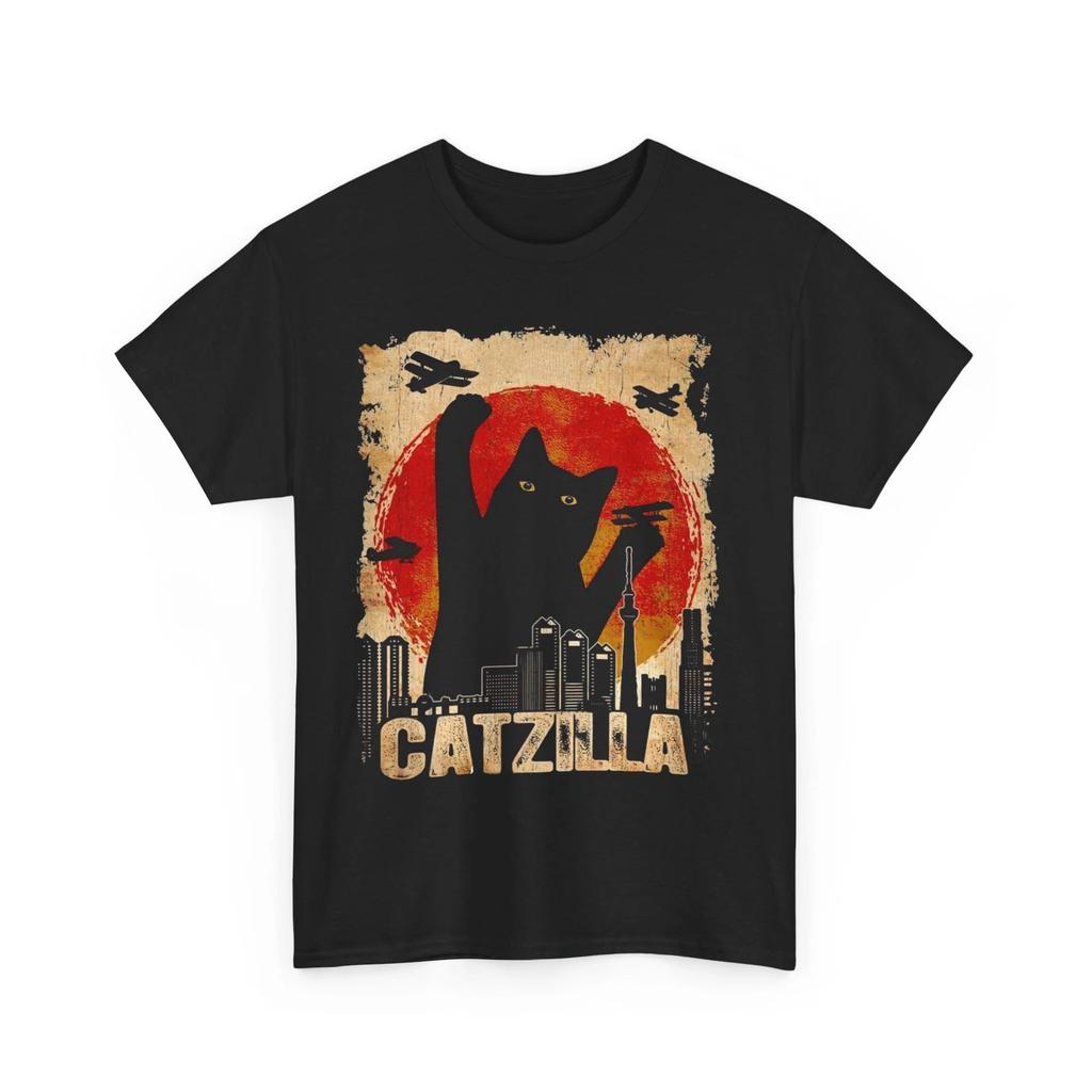 Catzilla Tshirt | Catzilla Shirt | Catzilla T-shirt | Funny Black Cat Shirt E