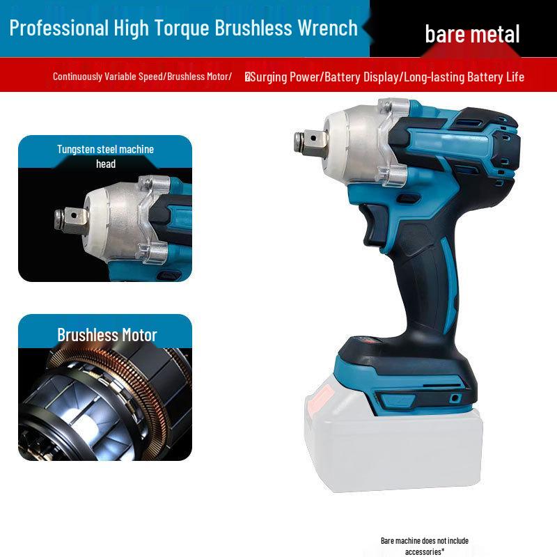 High-Torque Brushless Electric Impact Wrench Set with Lithium Battery for Woodworking & Auto Repair