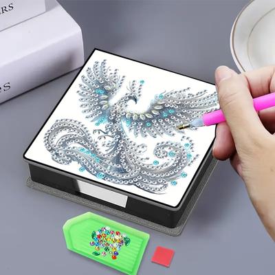 Leather 5D Diamond Painting Kit Note Box DIY Diamond Art Note Box for Home Office School Supplies Holiday Gifts