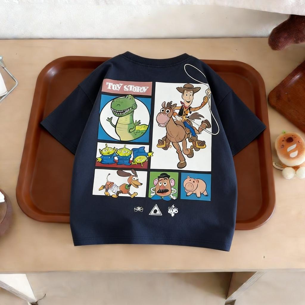 Summer Clothing Printed Cartoon Car Boys Tshirts Tops Short-sleeved Children's Wear Round Collar T-shirt Kids Costume T Shirts