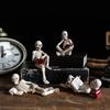 Reading Skull Figure Resin Statue Skeleton Reader with Book for Adding Character To Bookshelves and Office
