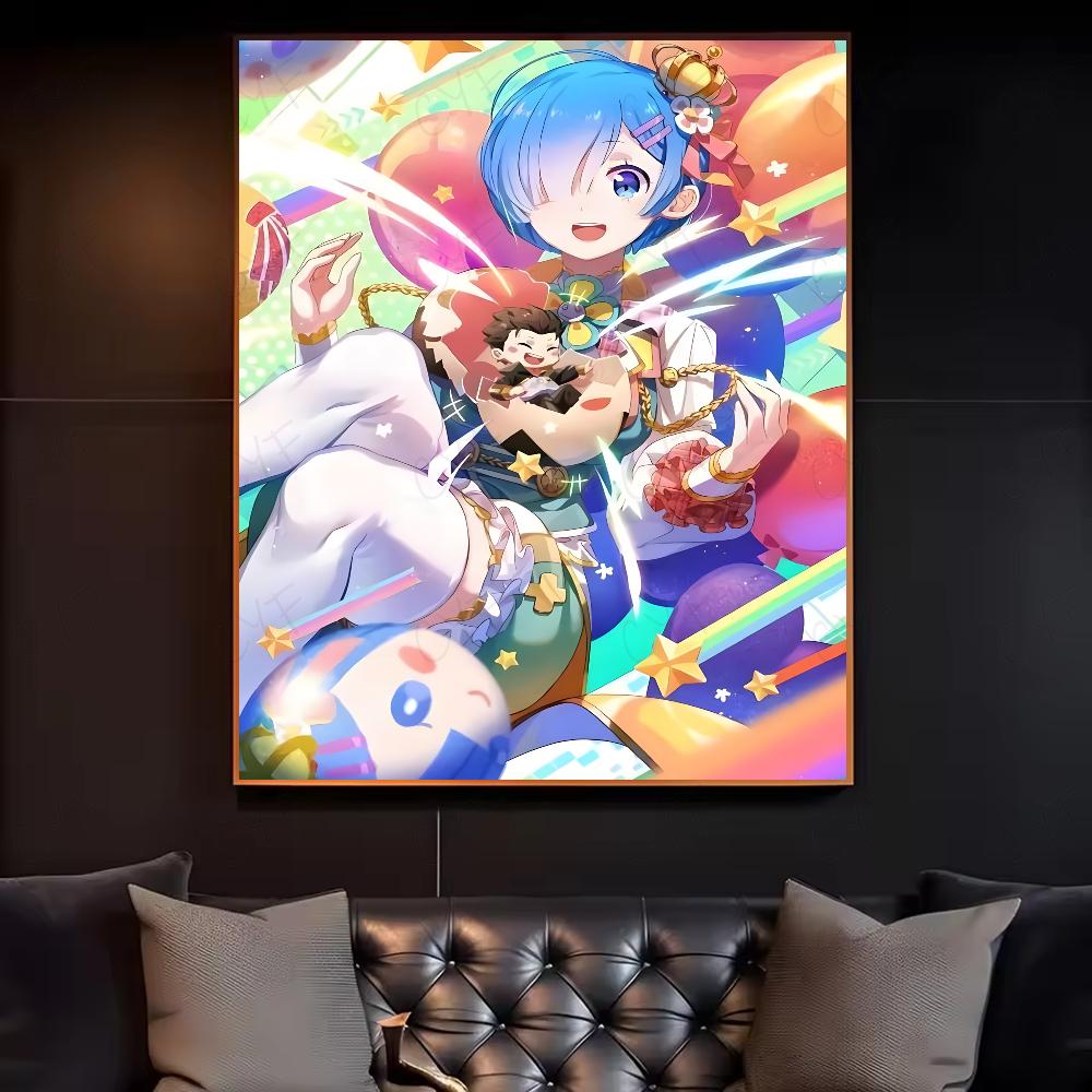 

Re Zero Рем Постер HD арт липкий на стену водонепроницаемый для дома гостиной спальни бара эстетичное украшение 21cm×30cm NoFrame