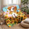 Unicorn with Sunflowers and Butterflies Theme Blanket Lightweight Warm Flannel Blanket Decorative Throw Blanket for Home Decoration
