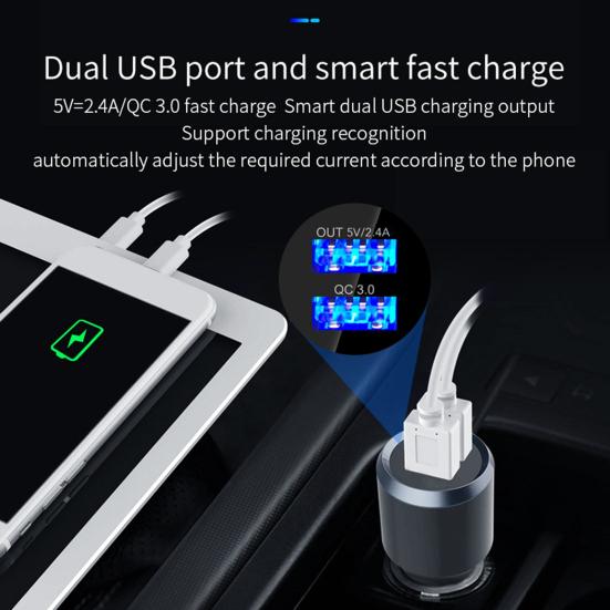 BC49BQ Bluetooth-compatible MP3 Widely Applicable Support TF Card 3A QC3.0 Bluetooth-compatible 4.2 Player Charger FM Modulator for Auto