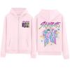 Sweet Cartoon Print Hooded Sweatshirt Loose Fit Womens Casual Long Sleeve Pullover Top 2025